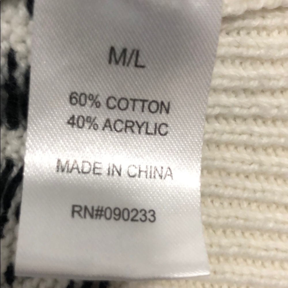 Women’s Black and Cream Printed Cardigan, Size M/L - Picture 5 of 5